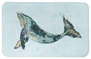Teal Whale On Teal 21x34 Bath Mat