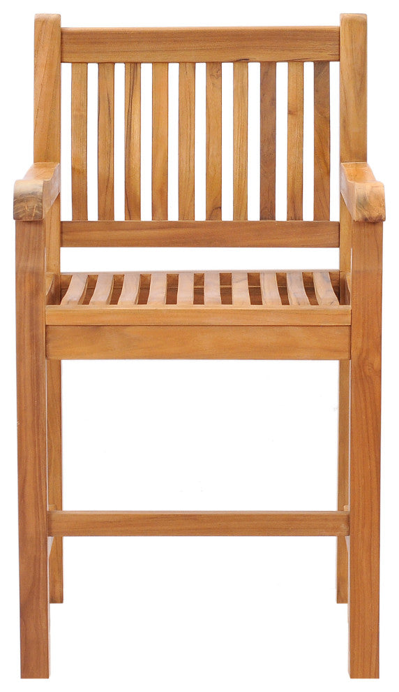 Teak Wood Elzas Counter Stool With Arms