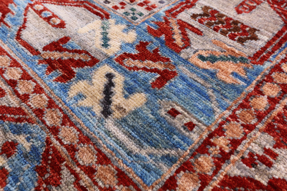 7' 0" X 10' 2" Tribal Fine Serapi Hand-Knotted Wool Rug - Q12206