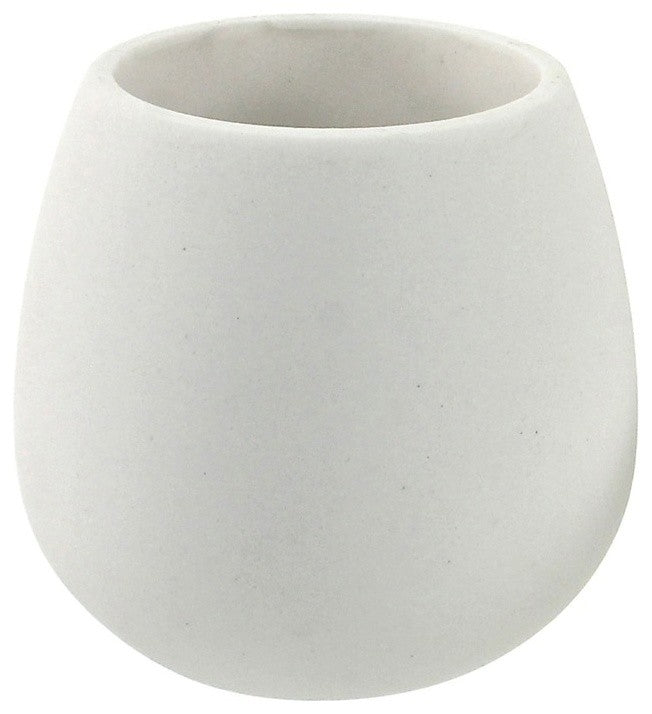 Toothbrush Holder Made From Thermoplastic Resins and Stone, White
