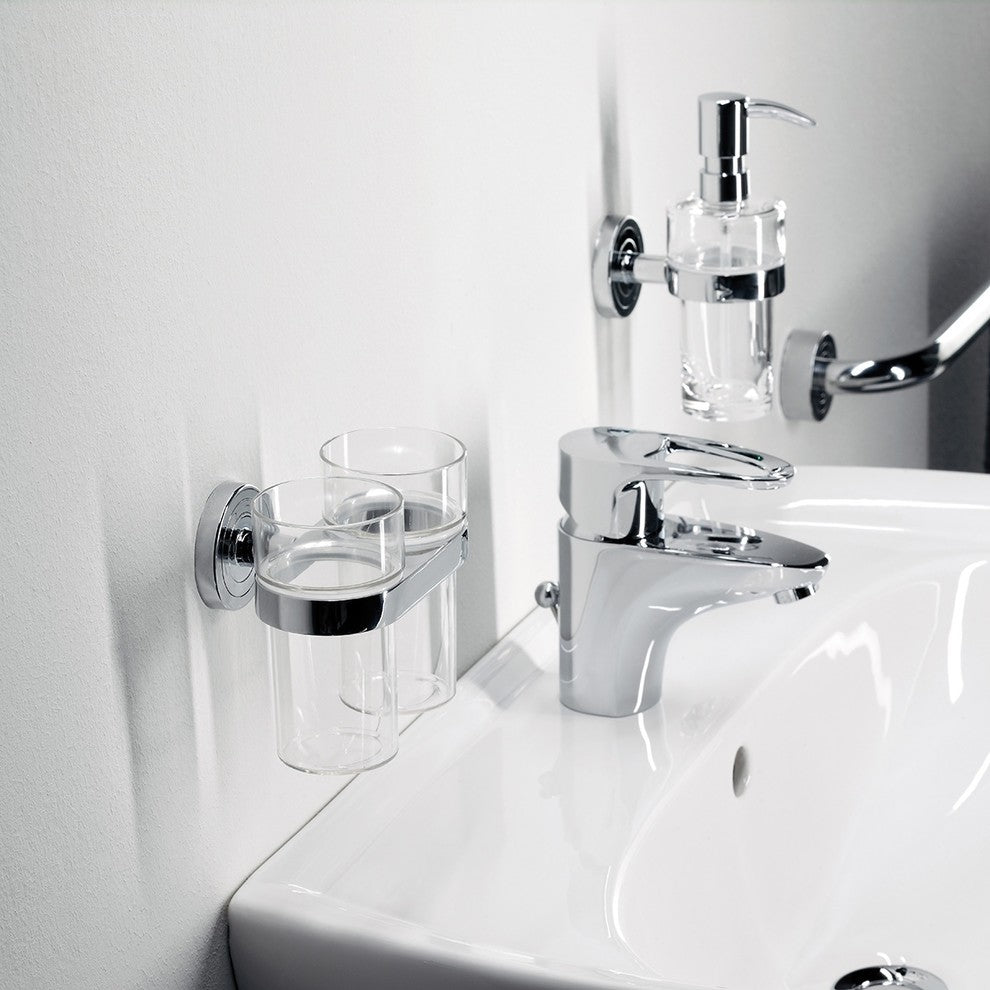 Wall Mounted Clear Crystal Glass Soap Dispenser, Polo 0721.001.01