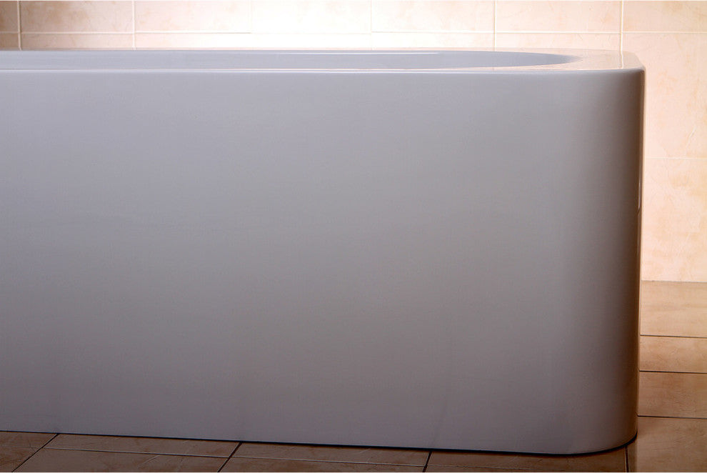Aqua Eden 71" Acrylic Freestanding Rectangular Tub With Drain, White