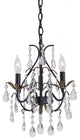 Minka-Lavery 3122-301 3 Light Mini Chandelier Castlewood Walnutt W/ Silver