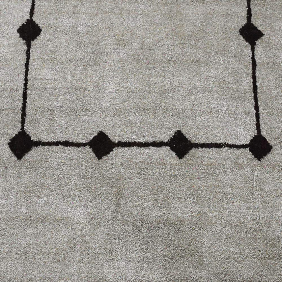 HAND KNOTTED LOOM SILK ECO-FRIENDLY AREA RUG -5'x8',Rectangle,Beige,Contemporary