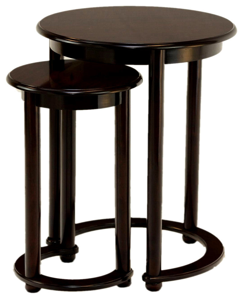 Round Nesting Table, 2-Piece, Espresso
