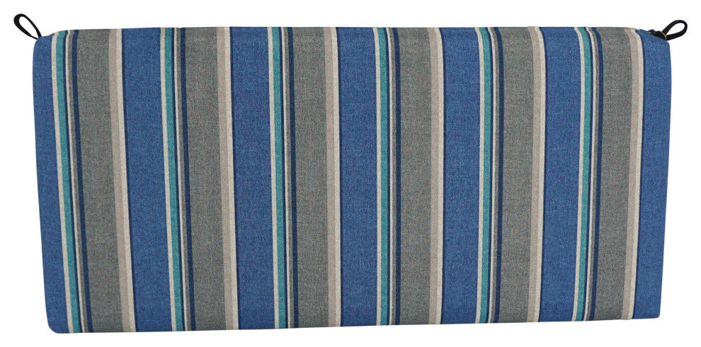 45"X19" Patterned Outdoor Spun Polyester Loveseat Cushion, Sovaro Denim