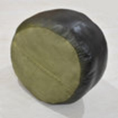 Poufs-Solid Goat Leather Pouf, Handmade (Recycled Cotton Fill), {Round}14x14x14