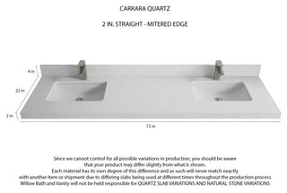 Cambridge 72 Double Sink Bath Vanity in Hale Navy Blue 2" Carrara Quartz