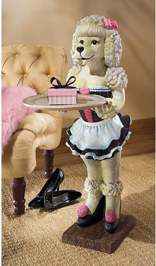 Coco the Parisian Poodle Servant Table