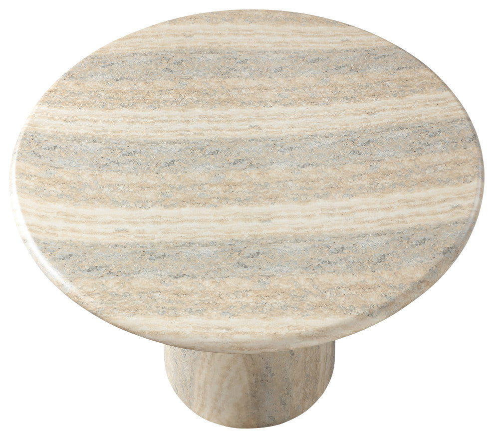 Cosenza Concrete Dining Table, Travertine, 36" W X 36" D X 30" H, Travertine Finish