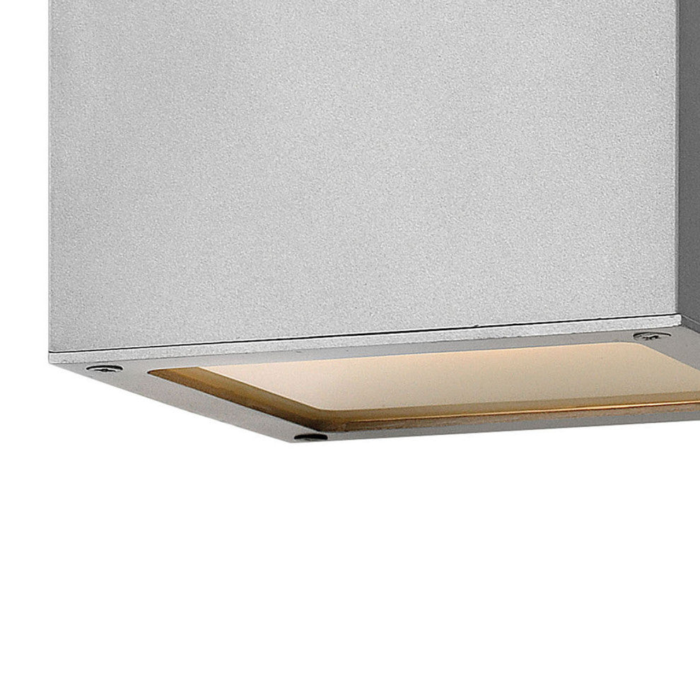 Hinkley Kube Extra Small Down Light Wall Mount Lantern, Titanium