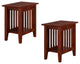 Afi Mission Solid Hardwood Side Table Set of 2 Walnut