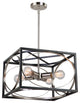 Artcraft CL15094 Four Light Chelier Corona Black Polished Nickel