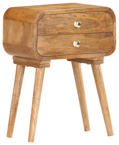 vidaXL Cabinet Accent Side End Table with Storage Drawers Solid Wood Mango