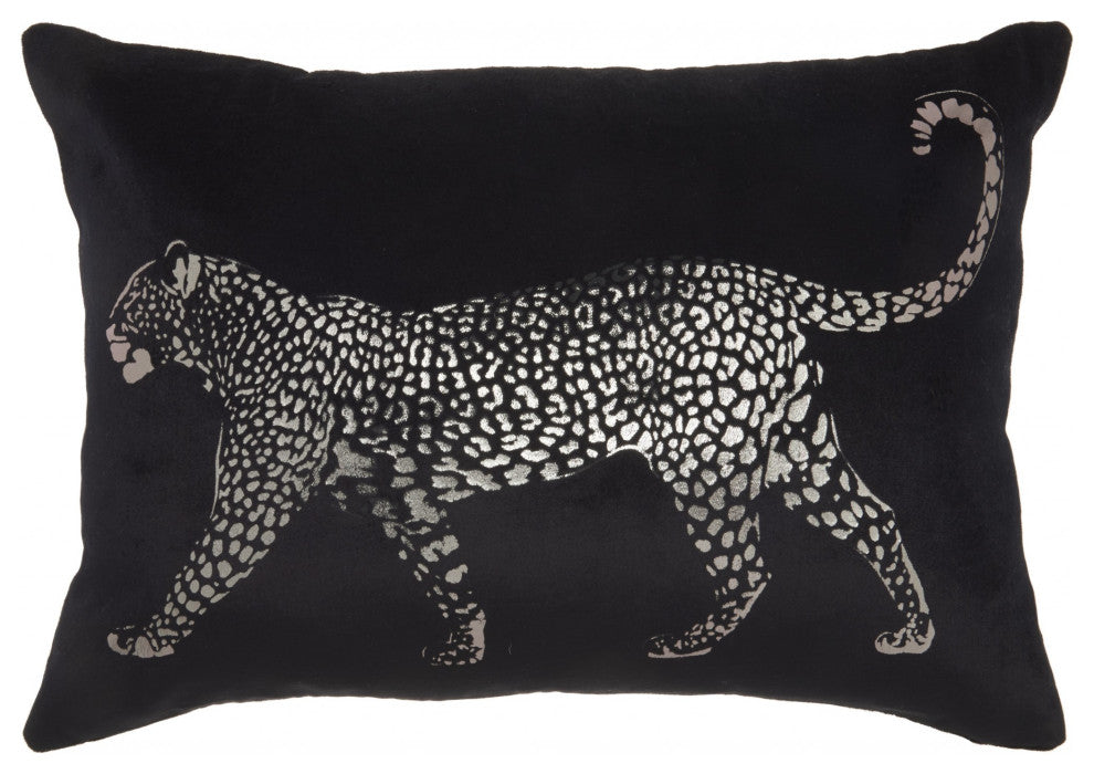 Black Leopard Lumbar Pillow