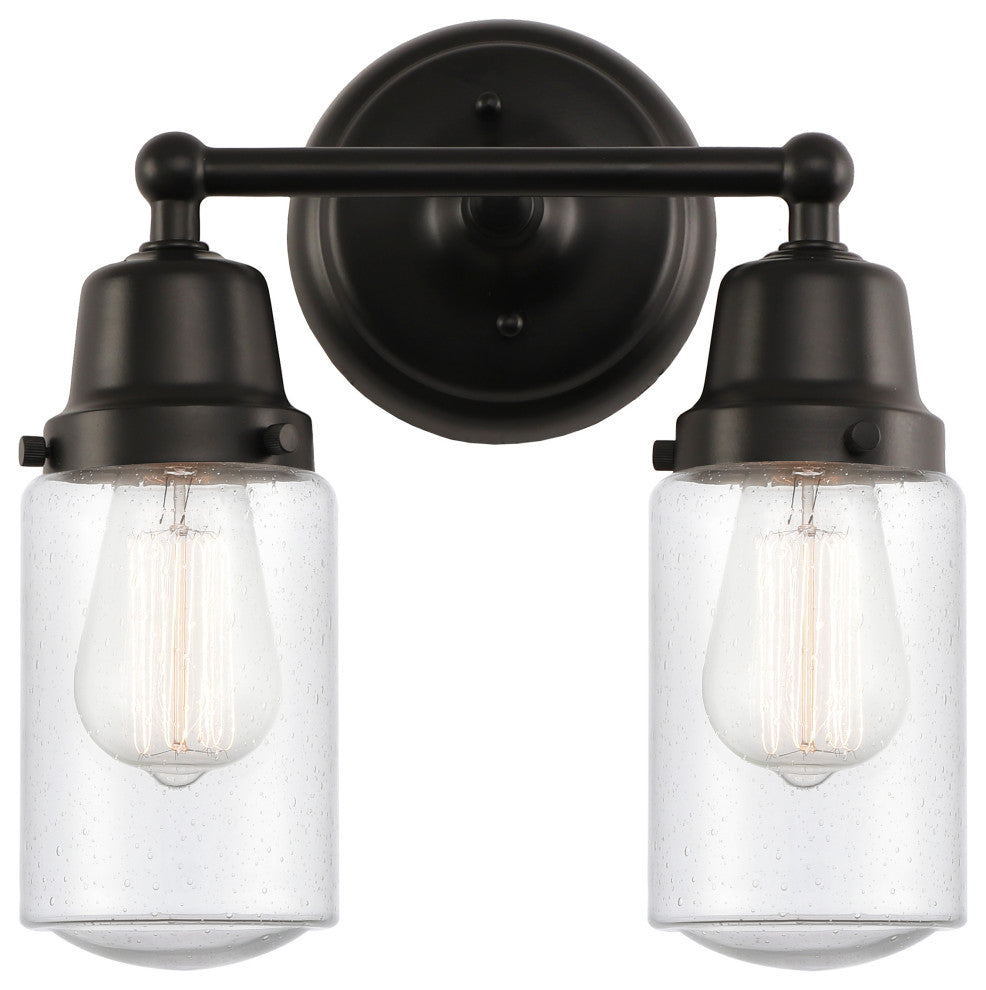 Innovations 623-2W-BK-G314 2-Light Bath Vanity Light, Matte Black