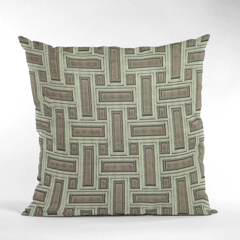 Truffle Stony Cut Velvet, Some Sparkle To It Luxury Throw Pillow, 18"x18"