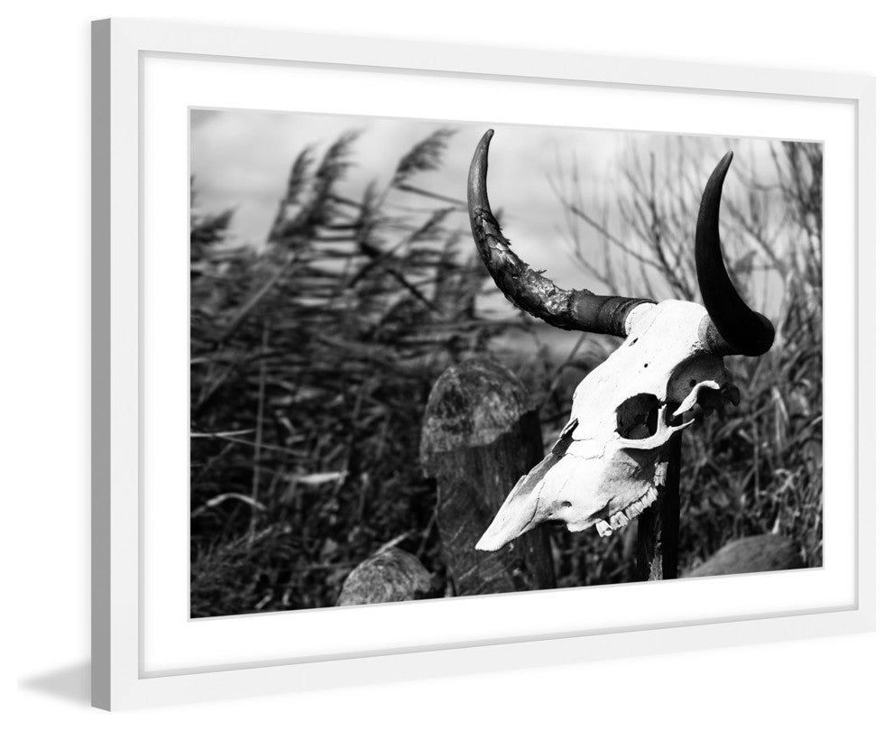 Marmont Hill, "Skull in the Grass" Framed Painting Print, 30x20