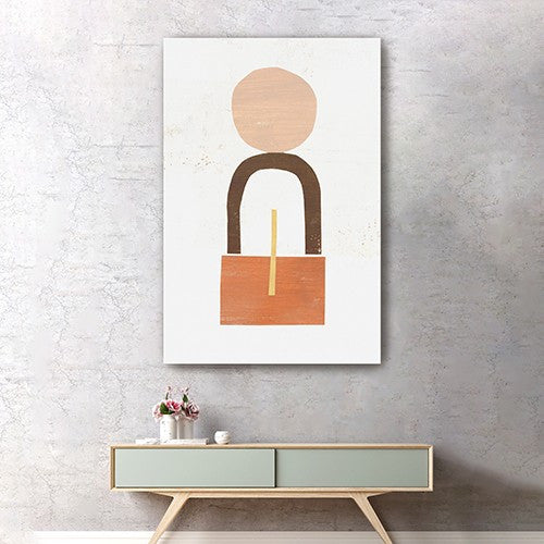 36" Abstract Orange Shapes in Balance Canvas Wall Art