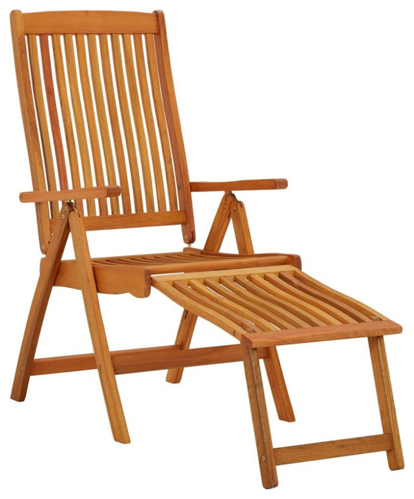 Folding Patio Chairs with Footrests 2 pcs Solid Wood Eucalyptus