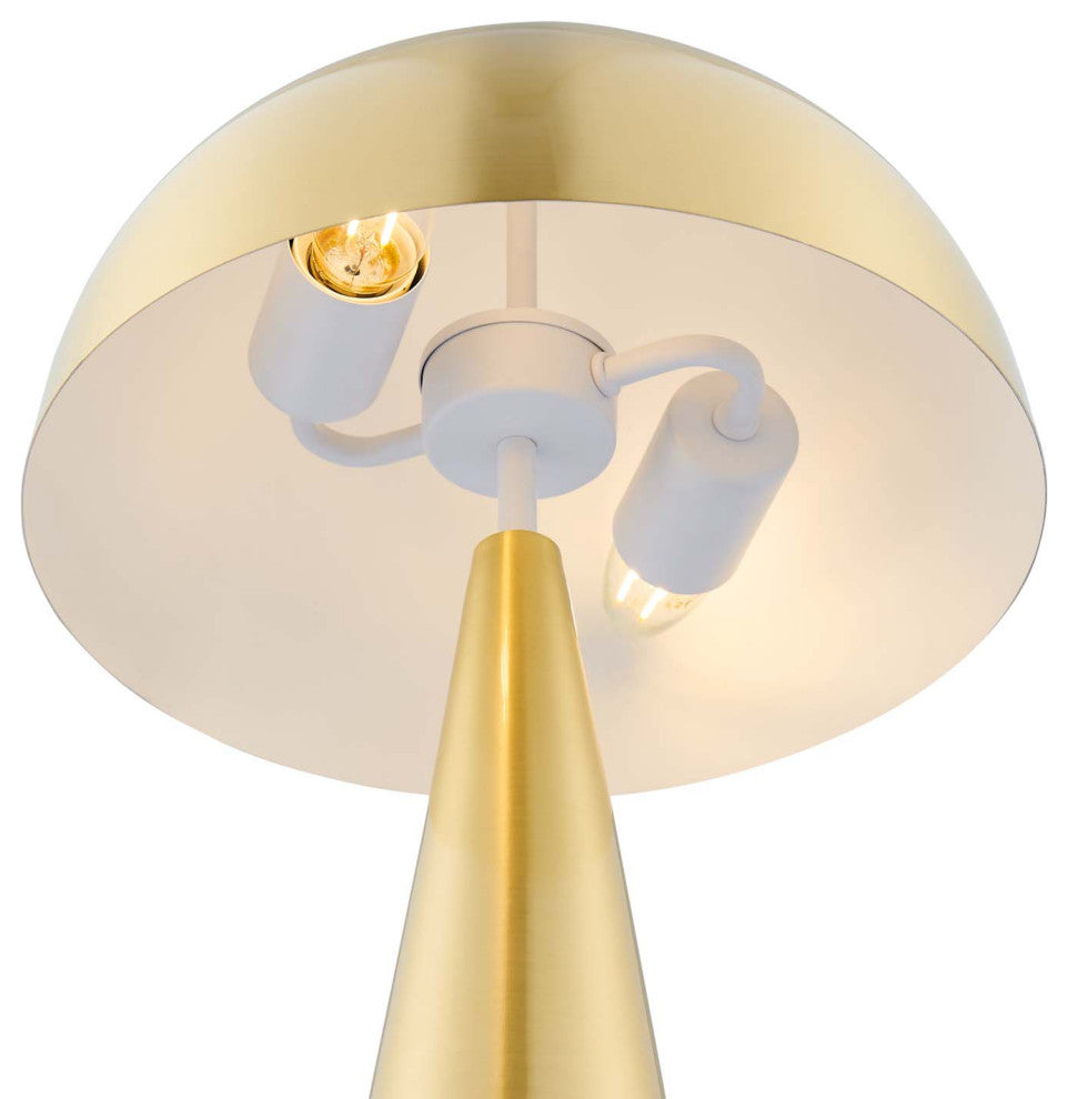 Table Lamp, Gold, Metal, Modern, Mid Century Kitchen Cafe Bistro Hospitality