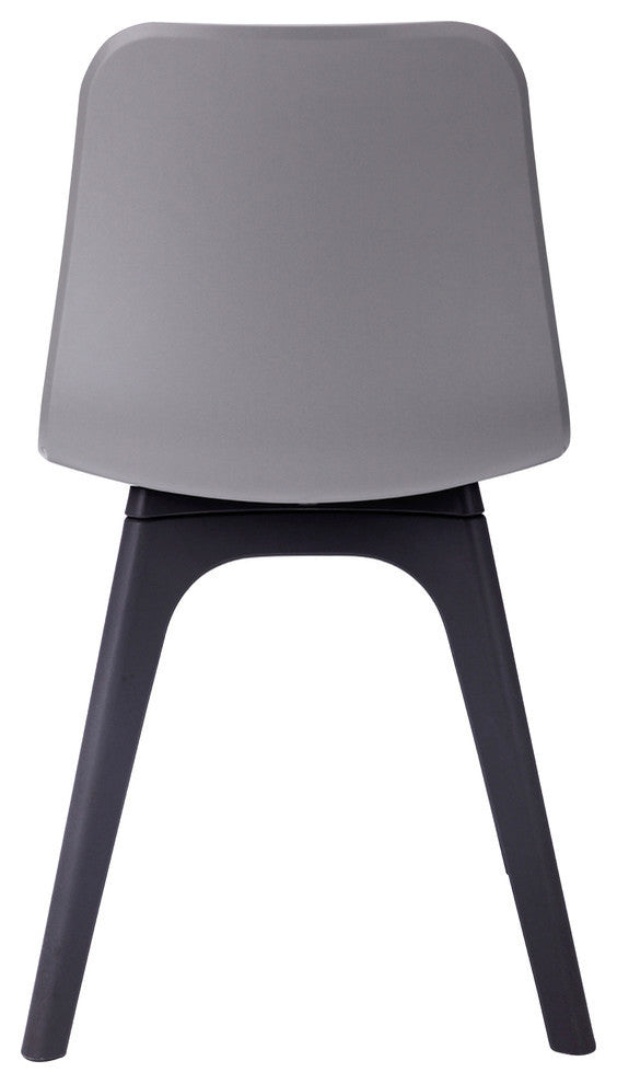 Hebe Series Shell Side Chairs Molded Seat With Leg, Set of 2, Gray