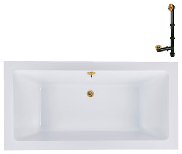 Streamline 66 in. x 34 in. Acrylic Drop-In Bathtub, Brushed Gold