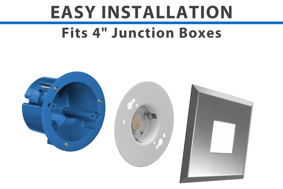 SureFit(v3) LED Flush Mount Ceiling Light, 4000K with Square Nickel Trim
