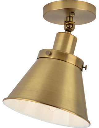 Hinton 1-Light Brass Vintage Flush Mount Ceiling Light
