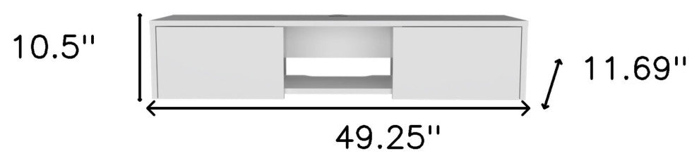 49" White Floating Mount TV Stand