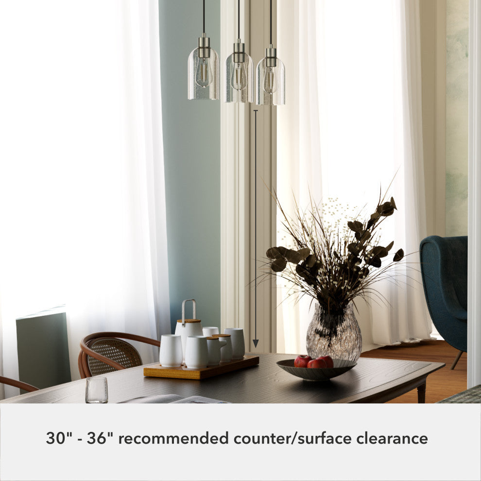 Hunter Lochemeade Brushed Nickel 3 Light Cluster Ceiling Light Fixture