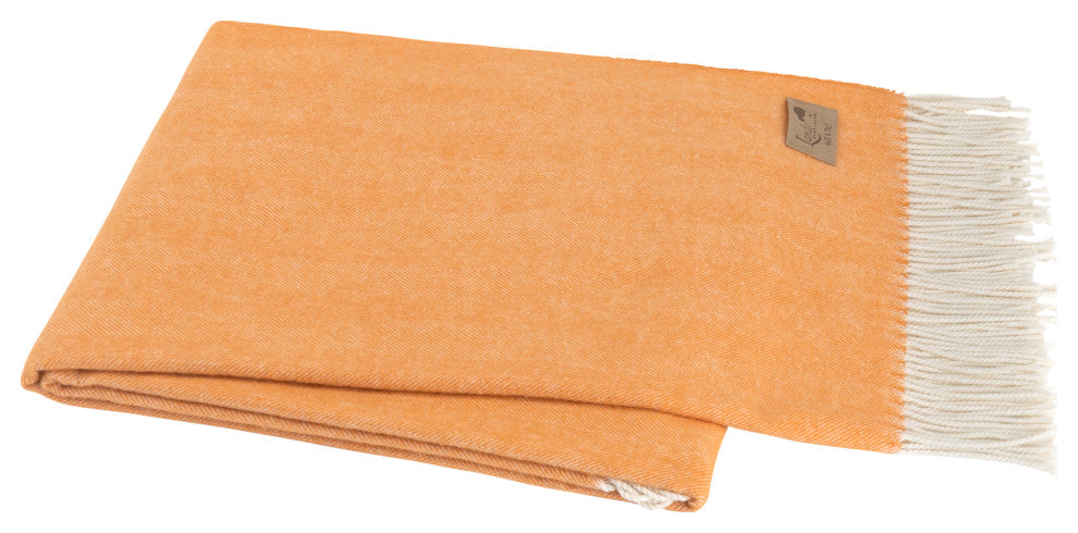 Italian Herringbone Throw, Mango