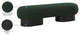 Robertson Boucle Fabric Upholstered Bench, Green, Black Finish