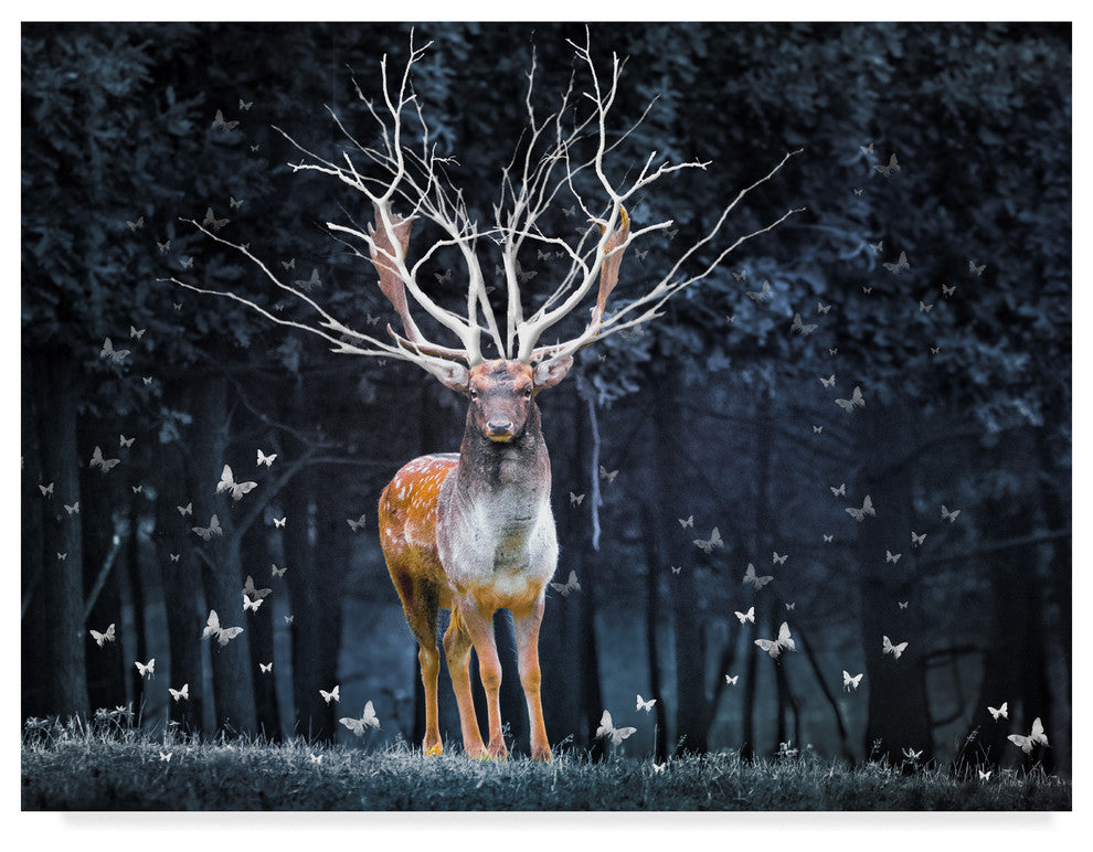 "Magical Deer" by Ata Alishahi, Canvas Art, 24"x18"