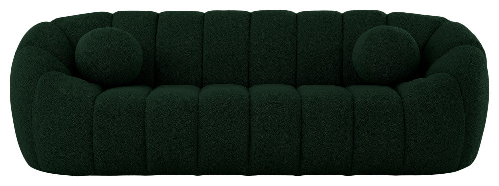 Elijah Boucle Fabric Upholstered Sofa, Green