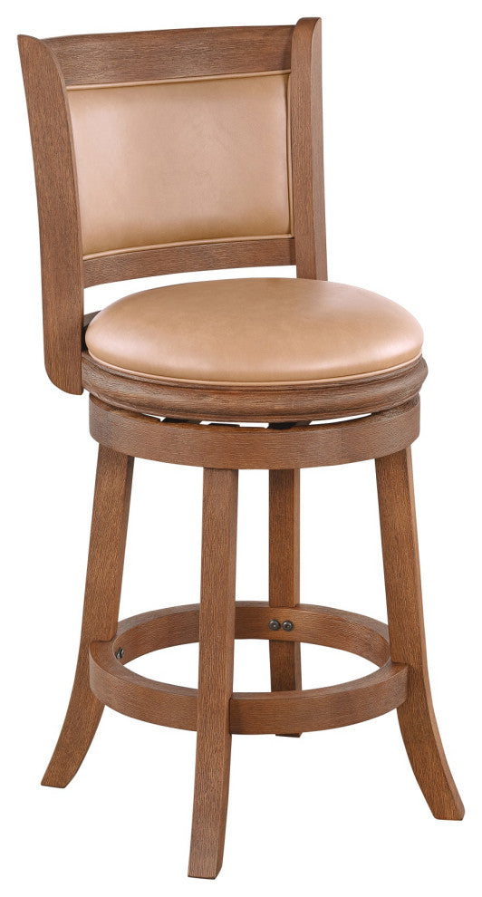 Augusta Swivel Counter Stool, Chestnut Wire-Brush