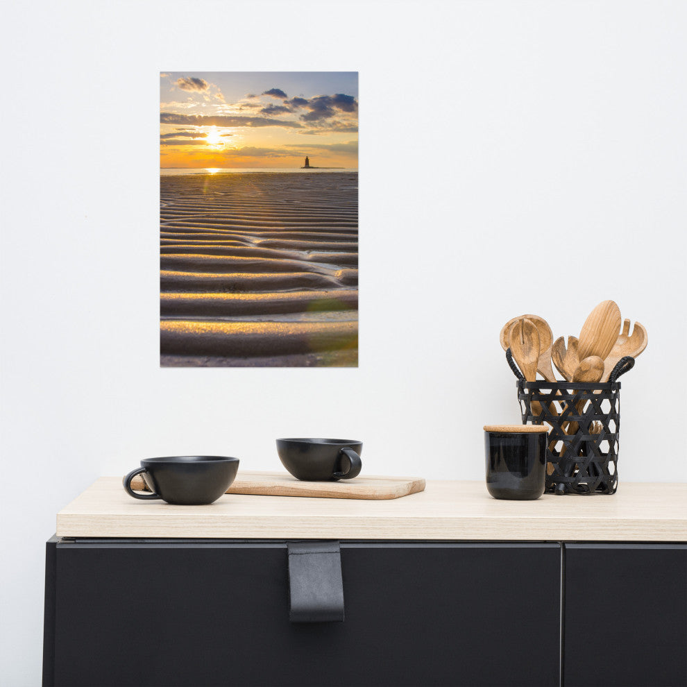 Sandbars Landscape Photograph, Beach Unframed Wall Art Print, 12" X 18"