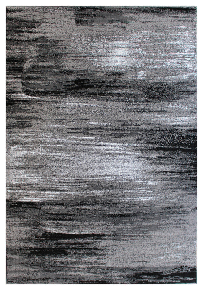Rylan Collection Abstract Pattern Area Rug-Grey - 5' x 7'