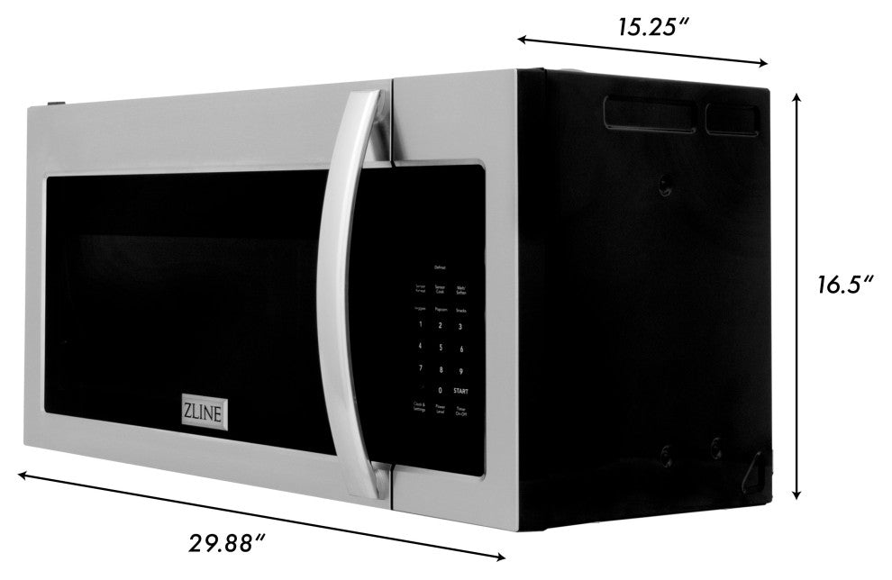 ZLINE Over the Range Convection Microwave in Stainless Steel with Modern Handle