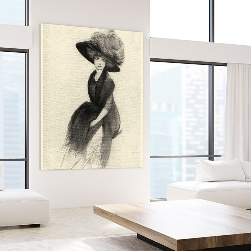 "Feather Hat II" Fine Art Giant Canvas Print, 54"x72"