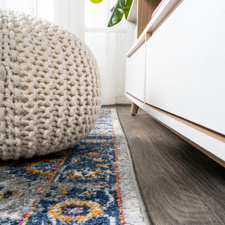 Izil Modern Persian Light Gray/Blue 3'x5' Area Rug