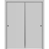 Sliding Closet Bypass Doors 84 x 96 | Planum 0010 Matte Grey
