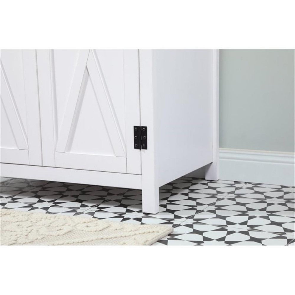 Elegant Decor Grant 30" Aluminum MDF Single Bathroom Vanity in White