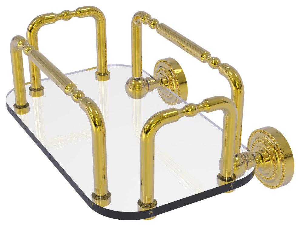 Dottingham Wall Mounted Guest Towel Holder, Polished Brass