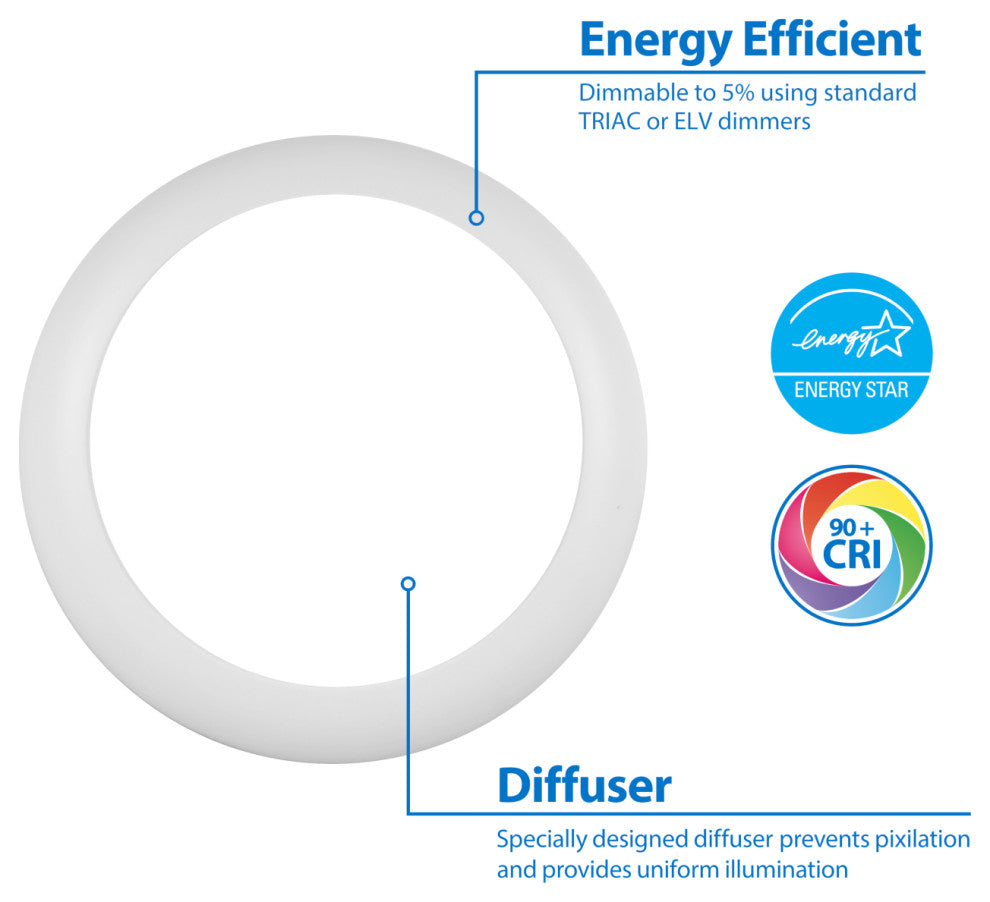 RSD Selectable 8" White Surface Mount LED Downlight