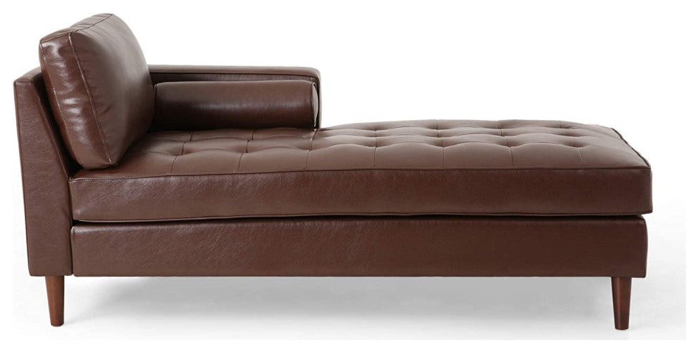 Hestia Red Microfiber Modern Chaise Lounge