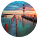 Lighthouse At Lake In Neusiedl Am See, Landscape Round Artwork, 11"