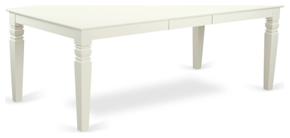 9-Piece Set, 8Chair With Slatted Back and Wooden Seat-A Table, Linen White