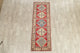 Pakistani Traditional Kazak Wool Hand Made Oriental Runner Rug, Red, 7'10"X2'8"