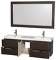 Wyndham WCS777760DESARINTM58 Murano Double Sink Vanity, Espresso + Countertop